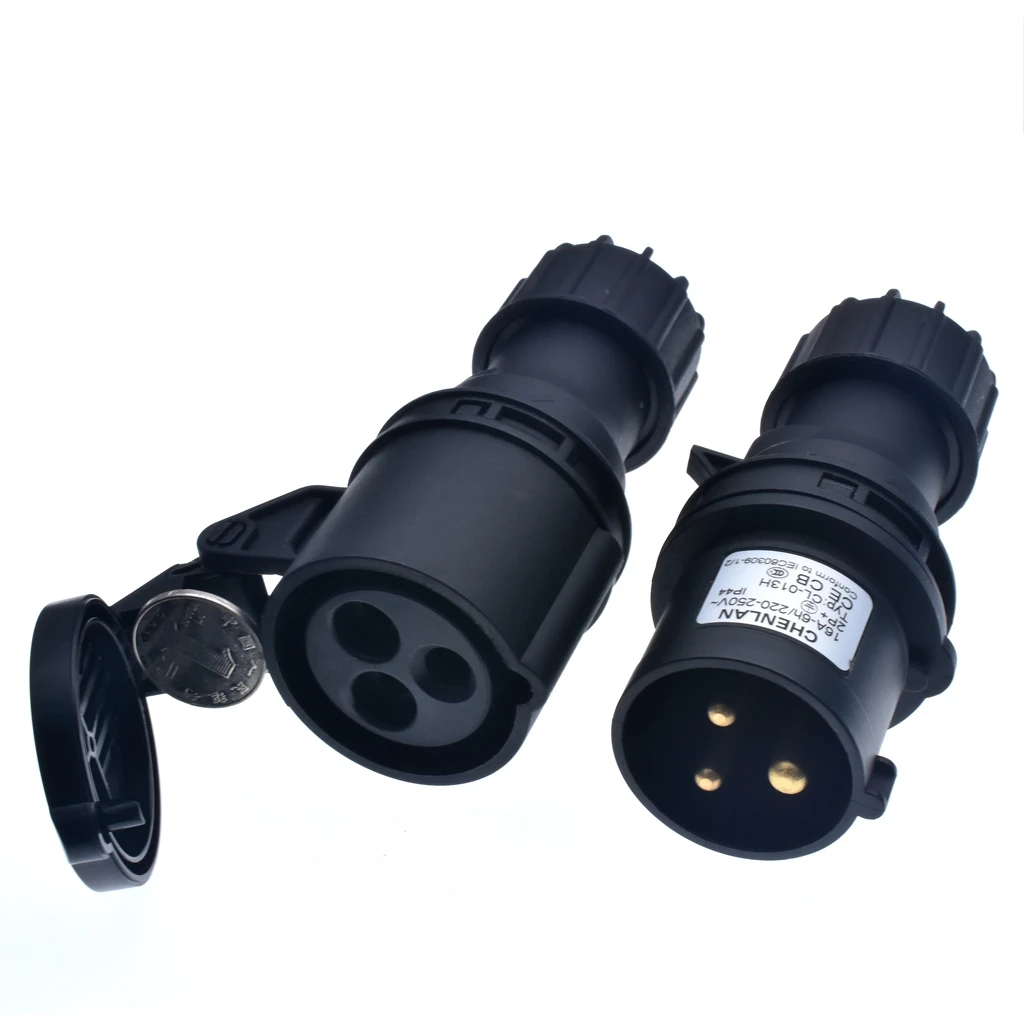 Industrial Aviation Connector 3-pin 16A 3P 220V Connector CE Male plug and Female socket 16a IP44 220-250V~2P+E