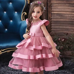 Christmas tutu dress girls dresses for party and wedding Short sleeve Princess dress kids Party Dresses for girl Birthday Dress