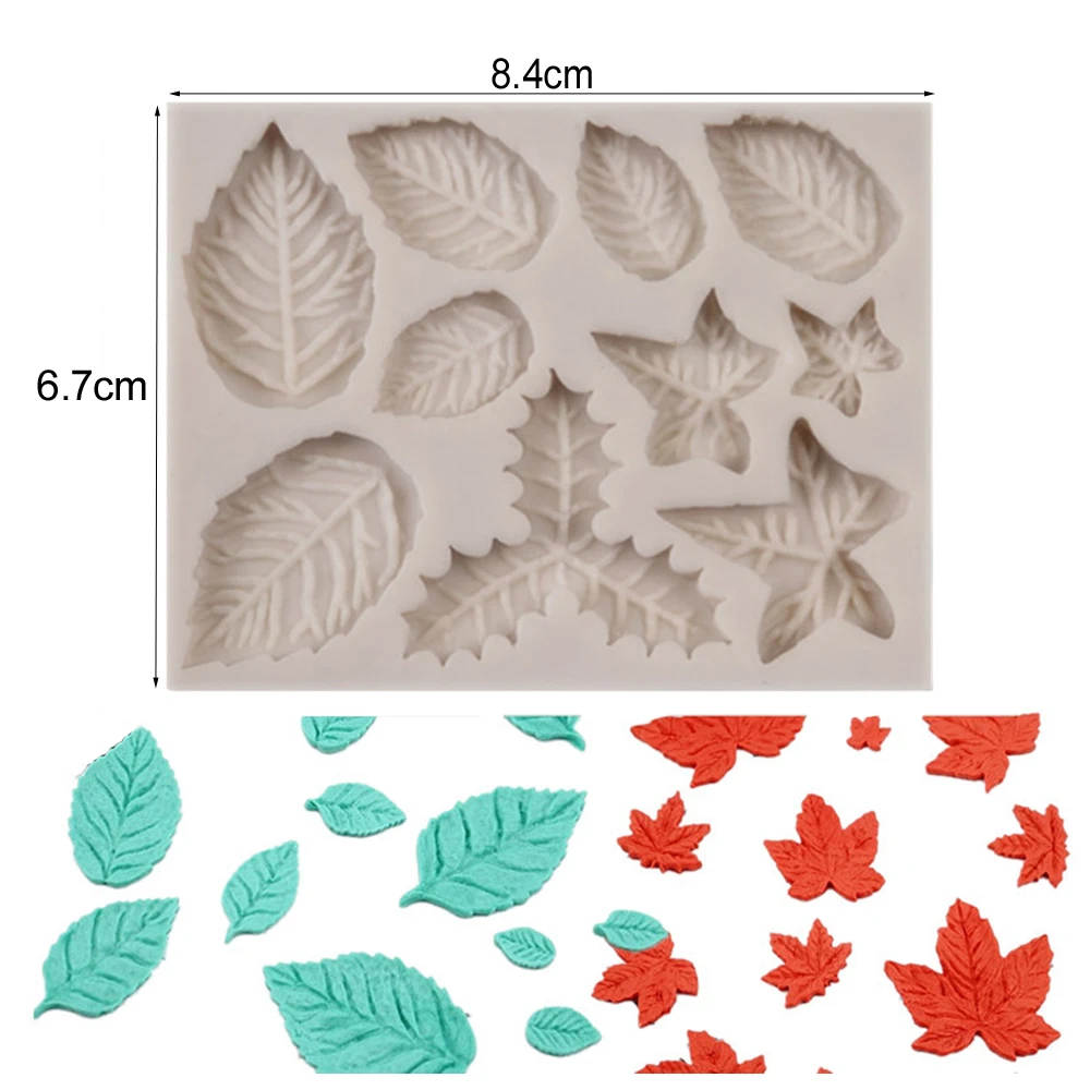 Maple & Rose Leaf Leaf Fondant Cake Silicone Mold Chocolate Candy Mold Cookies Pastry Biscuits Mould DIY Cake Decoration M2769
