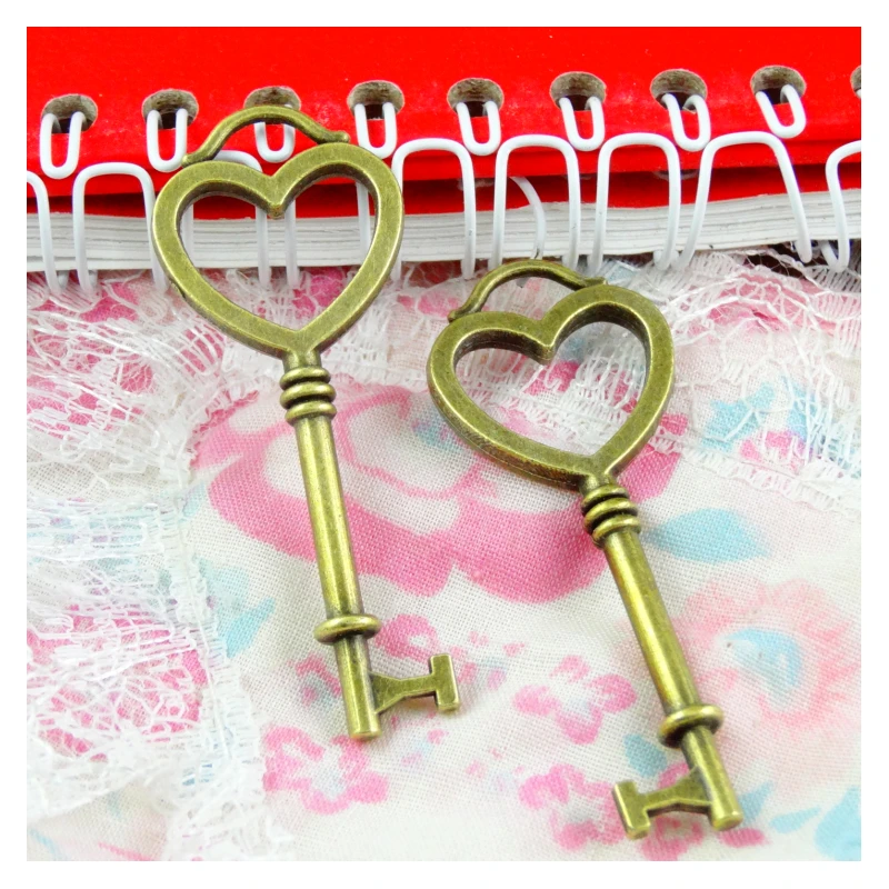 16PCS 56*21MM Antique Bronze Plated Keys Charms Pendants Diy Handmade Jewelry Accessories