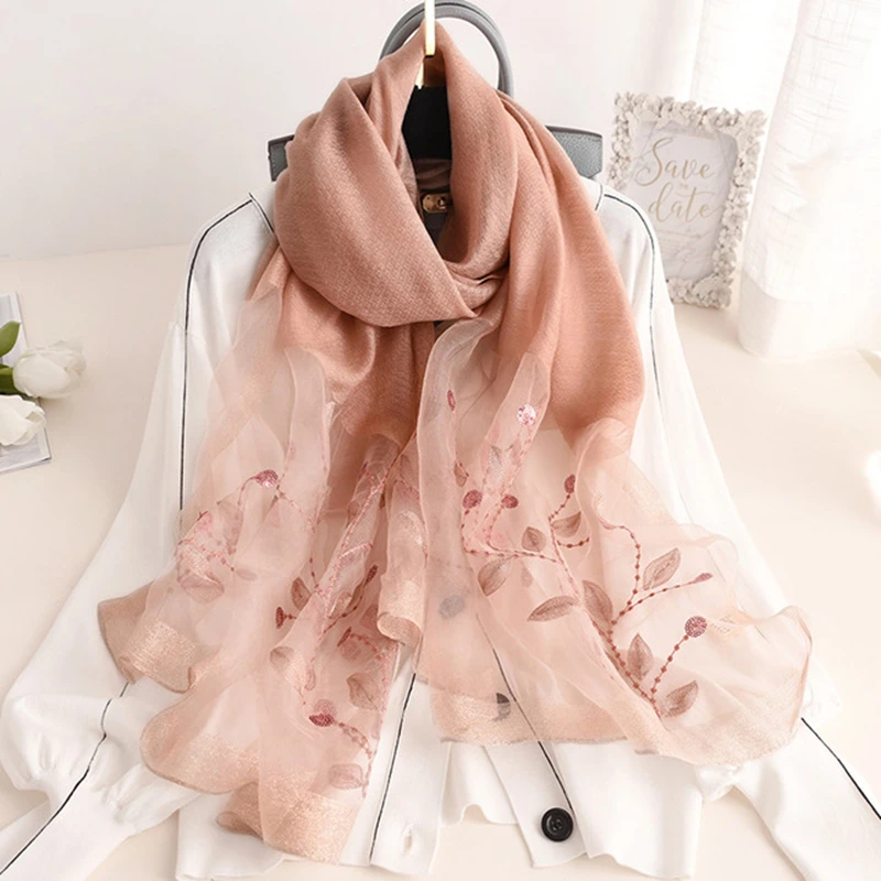 

Black embroidery scarf women silk wool scarf плед good quality dual-purpose shawl scarf wild scarf middle-aged mother scarves