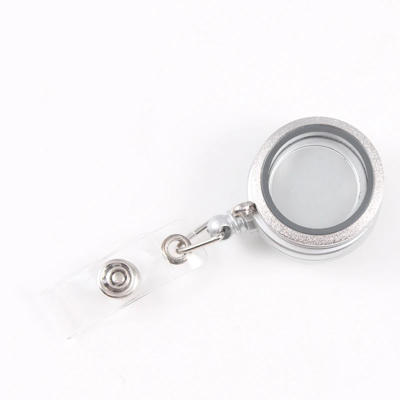 

Mix Colors 30mm Stainless Steel Shine Living Floating Charm Memory Locket Retractable ID Badge Reel Lanyard Holders Jewelry