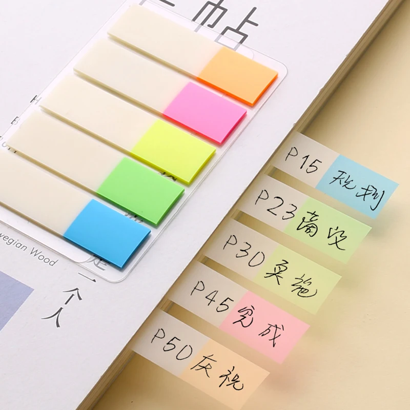 1 Pcs Fluorescence Colour Self Adhesive Memo Pad Sticky Notes Bookmark Point It Marker Memo Sticker Paper Office School Supplies