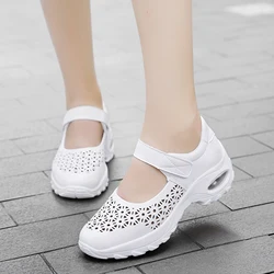 Hot Selling Summer New Style Women's Outdoor Sneakers Comfortable Breathable Hollow Casual Shoes Sports Mesh  Womans White Shoes