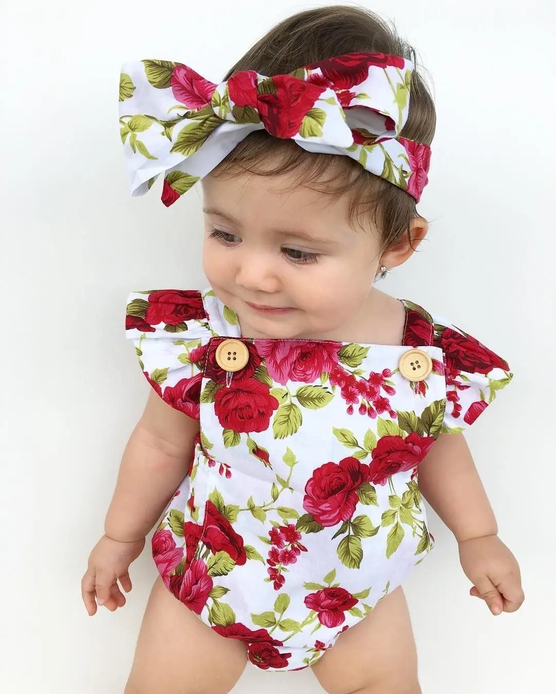 Pelele Floral para niñas pequeñas, conjunto de ropa para recién nacidos, mono + diadema, 0 a 24 meses de edad, gran oferta, 2 uds.