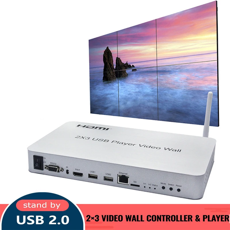 Dispositivo de extração de áudio com processador, 2x3, conjuntos de 2x2, 3x3, hdmi, usb, controle de parede e vídeo, extração de áudio, ethernet,