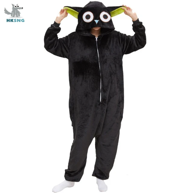 HKSNG Adult Kigurumi Black Cat Onesies Legend Luoxiaohei 