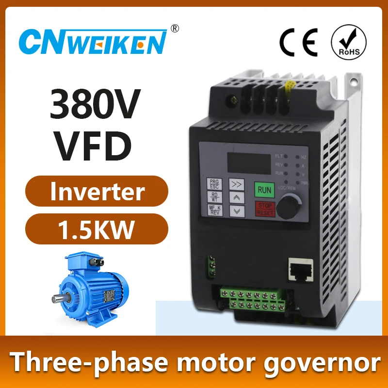 

VFD 2.2KW AC 380V 1.5kW/2.2KW/4KW/5.5KW/7.5KW Variable Frequency Drive 3 Phase Speed Controller Inverter Motor VFD Inverter