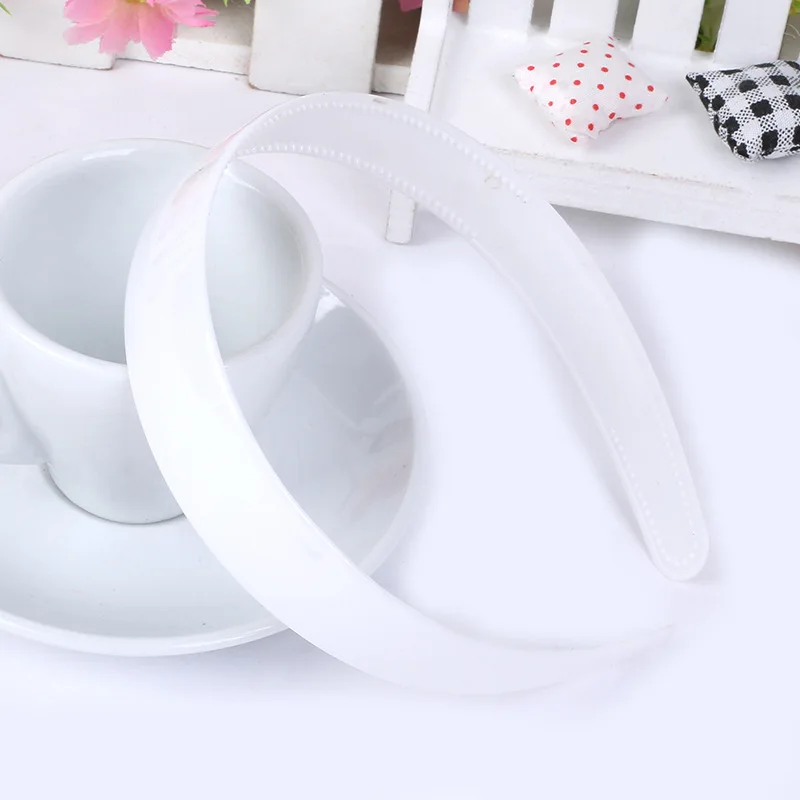 20pcs/lot 25mm Arc Surface Plastic Hairband with Teeth Lady DIY Craft Headband Resin Hair Hoop Hair Accessories Headwear