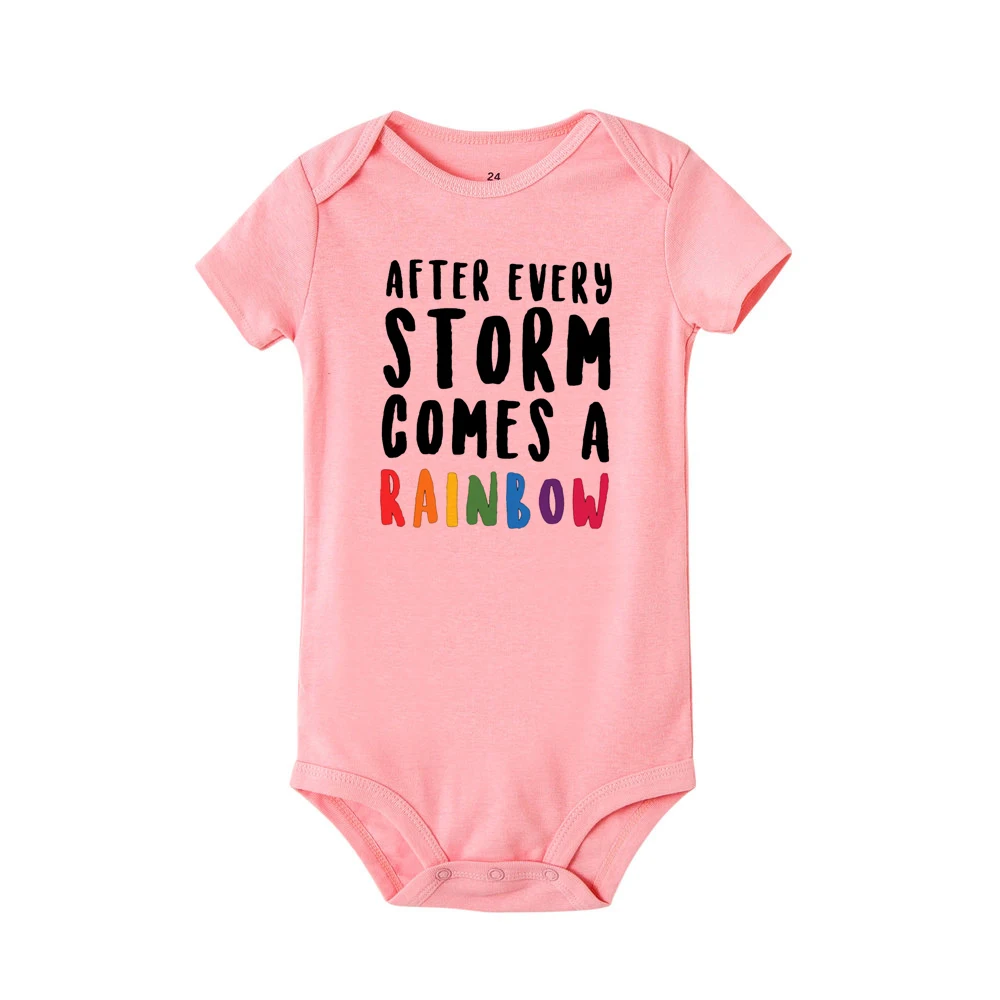 After Every Storm Comes A Rainbow Baby Baby Rainbow Bodysuits Pregnancy Announcement Babyshower Gift Fashion