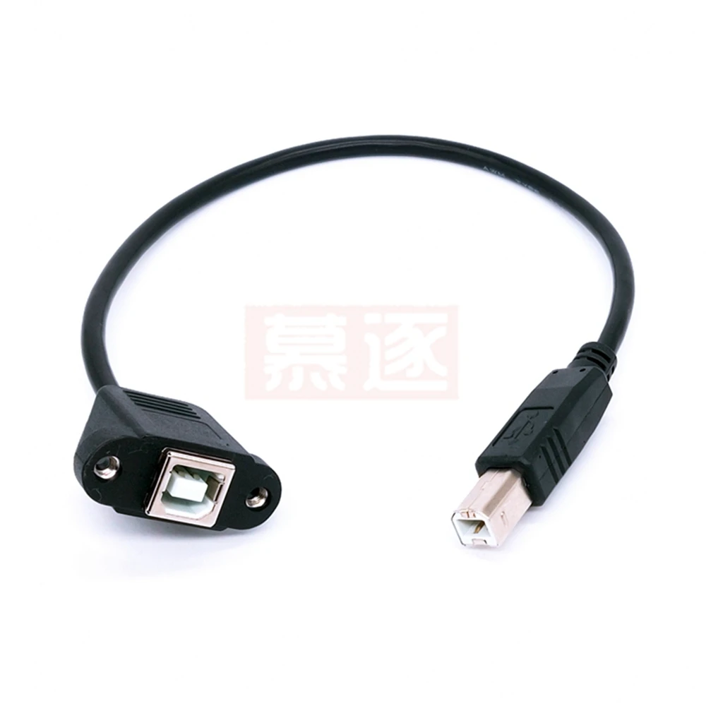 高速 30 センチメートル M/F USB 2.0 タイプ B オス - メス直角延長データケーブルパネルマウントプリンタケーブル用 Scr