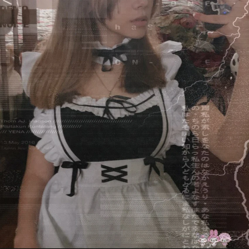 Disfraces de mucama para mujer, vestido negro, Lolita, bonito, Anime, camarera, mucama, fiesta, disfraz de actuación, Cosplay de Halloween