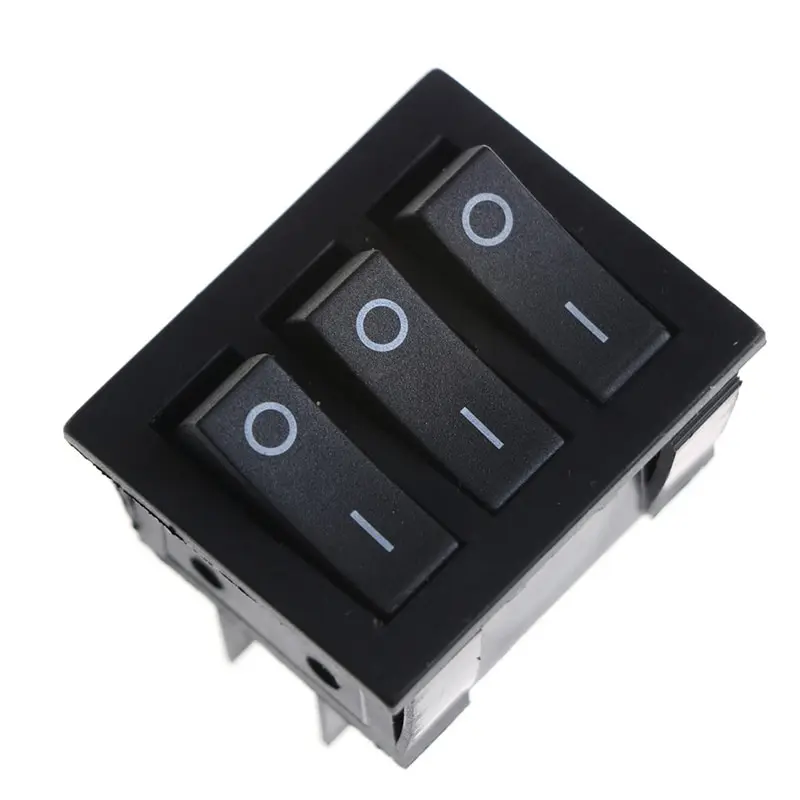 KCD3 34*40 Big Rocker Switches With Red Ligh Three-Way Switch 9 Pin 2 Position Multi-knife Single-throw 16A/30A 250V AC ON-OFF