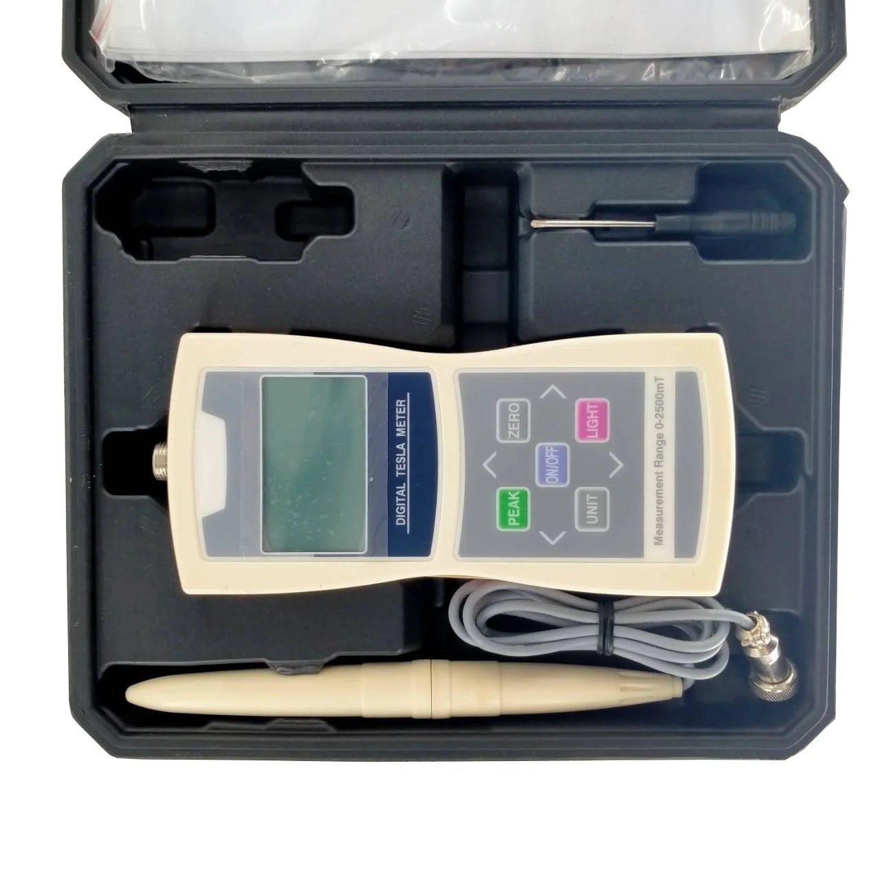 المغناطيس الرقمي تسلا متر اختبار المجال المغناطيسي Gaussmeter مع 5 نطاق الدقة 2000mT قيمة التخرج 0.1mT
