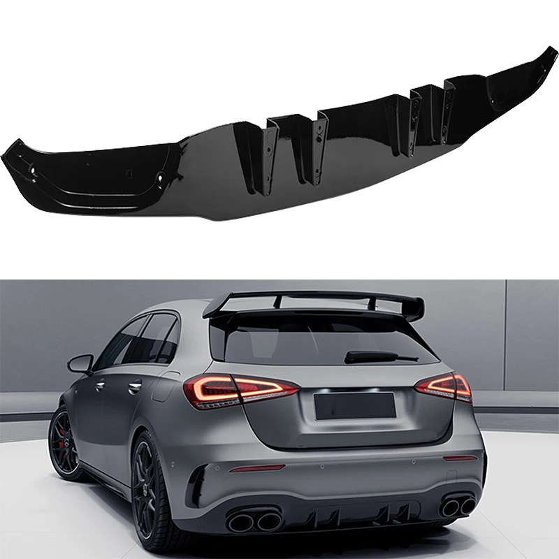 Glossy Black Car Styling Rear Bumper Lip Diffuser Spoiler Splitter For Mercedes Benz W177 AMG Hatchback Sedan A35 A45 2019-2024