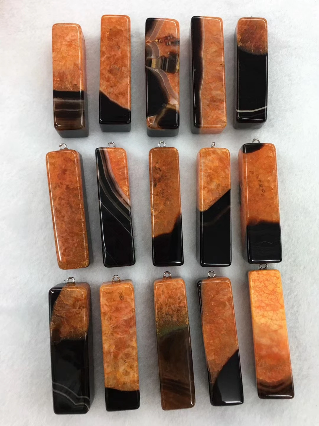 

Wholesale 10pcs/Pack Natural Orange Purple Quartz Agate Bead Pendant,17x60mm Square Tubes Pendant for Jewelry Necklace DIY