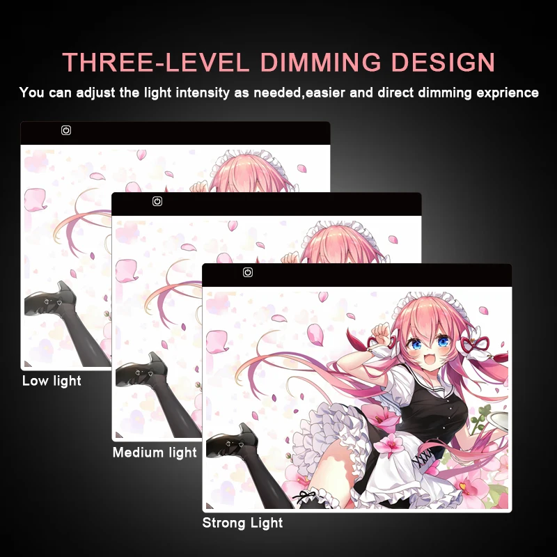 A3(40x33.5c)Drawing Tablet LED Light Box Tracing Copy Board Graphic Digital Tablets Art Painting Writing Pad Sketching Animation