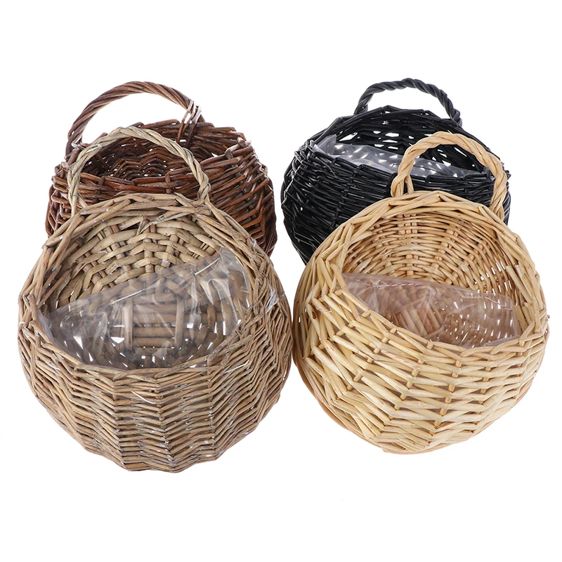 Seagrass Wickerwork Basket Rattan Hanging Plant Planting Flower Pot Storage Laundry Basket Cesta Mimbre Home Garden Decorative