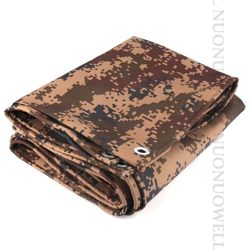 Customize Size 0.45mm PVC Coated Oxford Fabrie Tarpaulin Rainproof Desert Camouflage Double Sided Waterproof Truck Car Cover