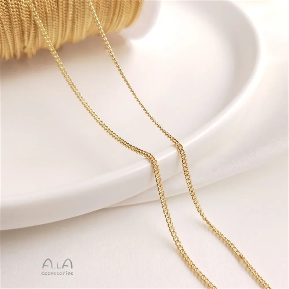 

14K Gold Plated Side chain Horsewhip cross chain ear line tassel chain loose chain DIY hand for first accessories