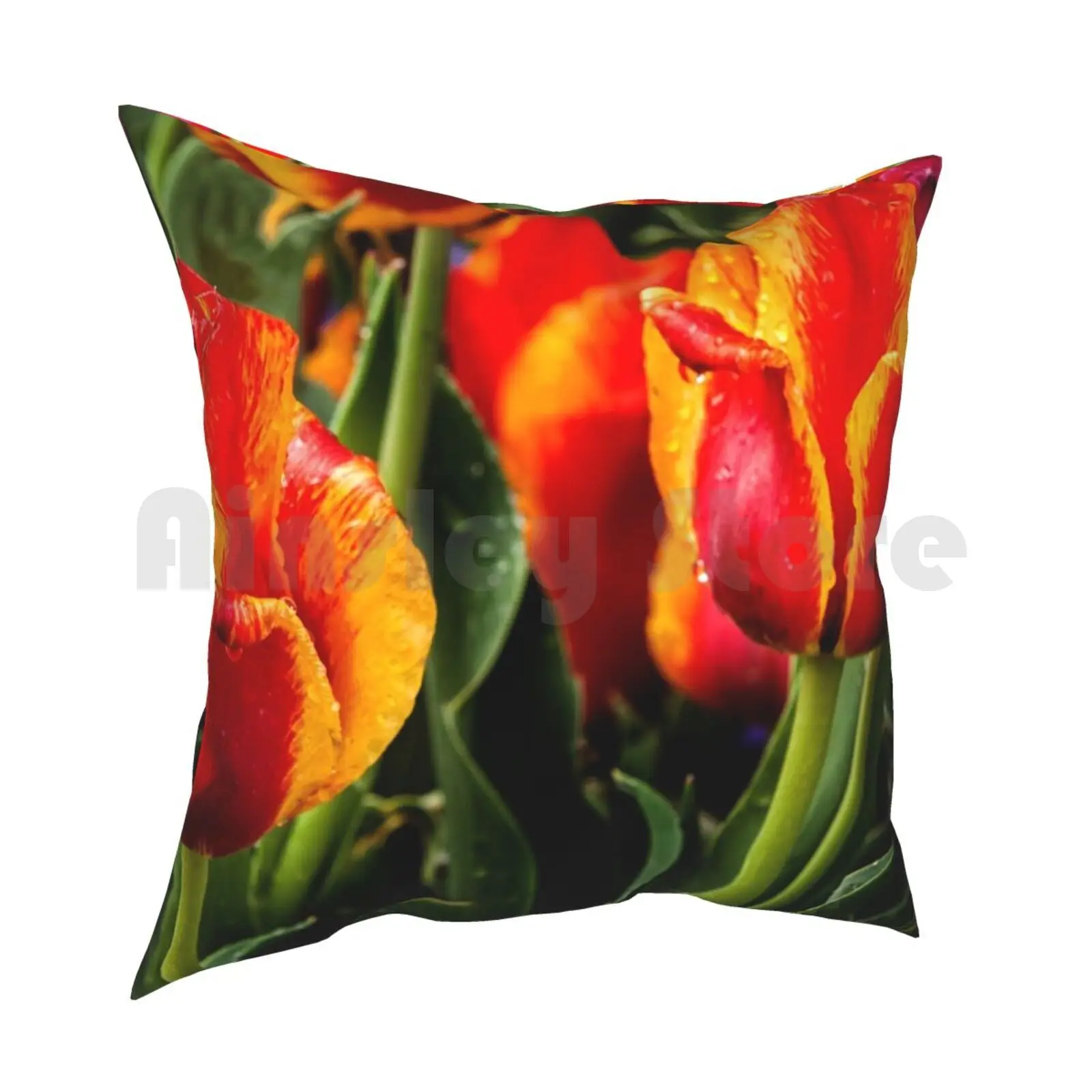 Brightened Day , Tulips , By Dam Creative Pillow Case Printed Home Soft DIY Pillow cover Tulips Tulip Sun Spring Yellow