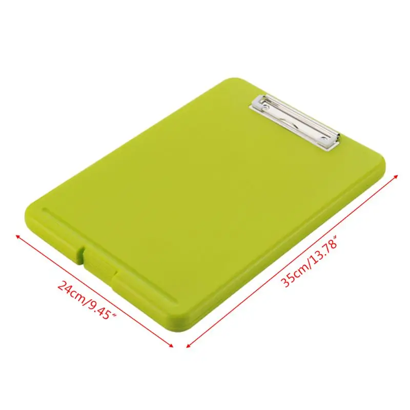 A4 Plastic Storage Clipboard File Box Case Document File Folder Clipboard Office 24BB