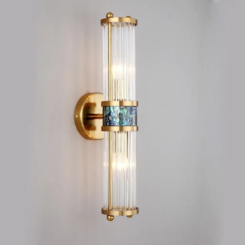 

Nordic Crystal Wall Lamp Golden Sconce Light Copper Indoor Wall Lighting For Living Room Dining Background Bedroom Stair