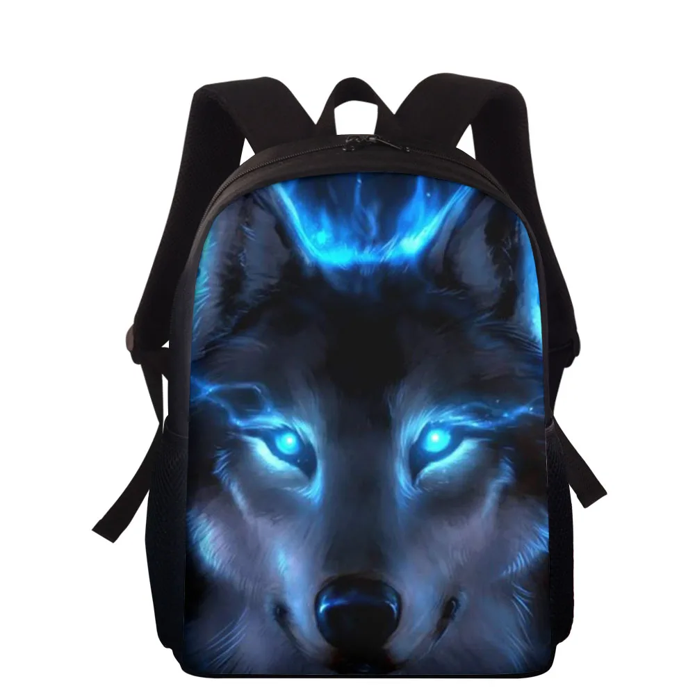 

15” Funny Wolf 3D Print School Backpack for Teenage Boys Girls Children School Bag Student Book Bags Shoulder Mochila Escolar