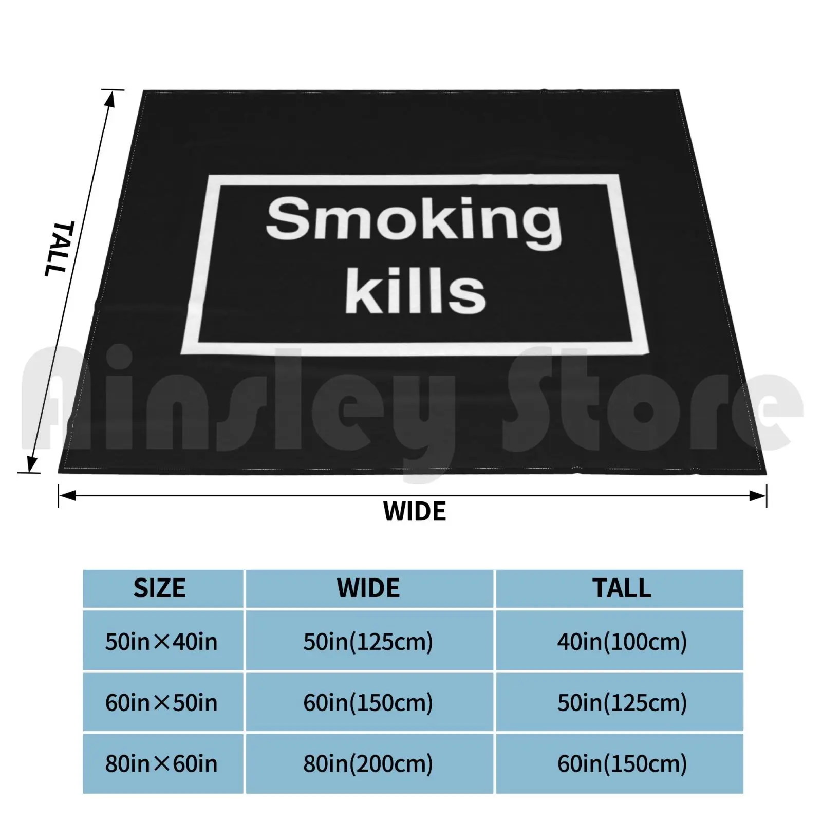 Smoking Kills Blanket Super Soft Warm Light Thin Fr2 Smoking Smoking Kills Smoke Ironic Cigarette Sarcastic No Smoking