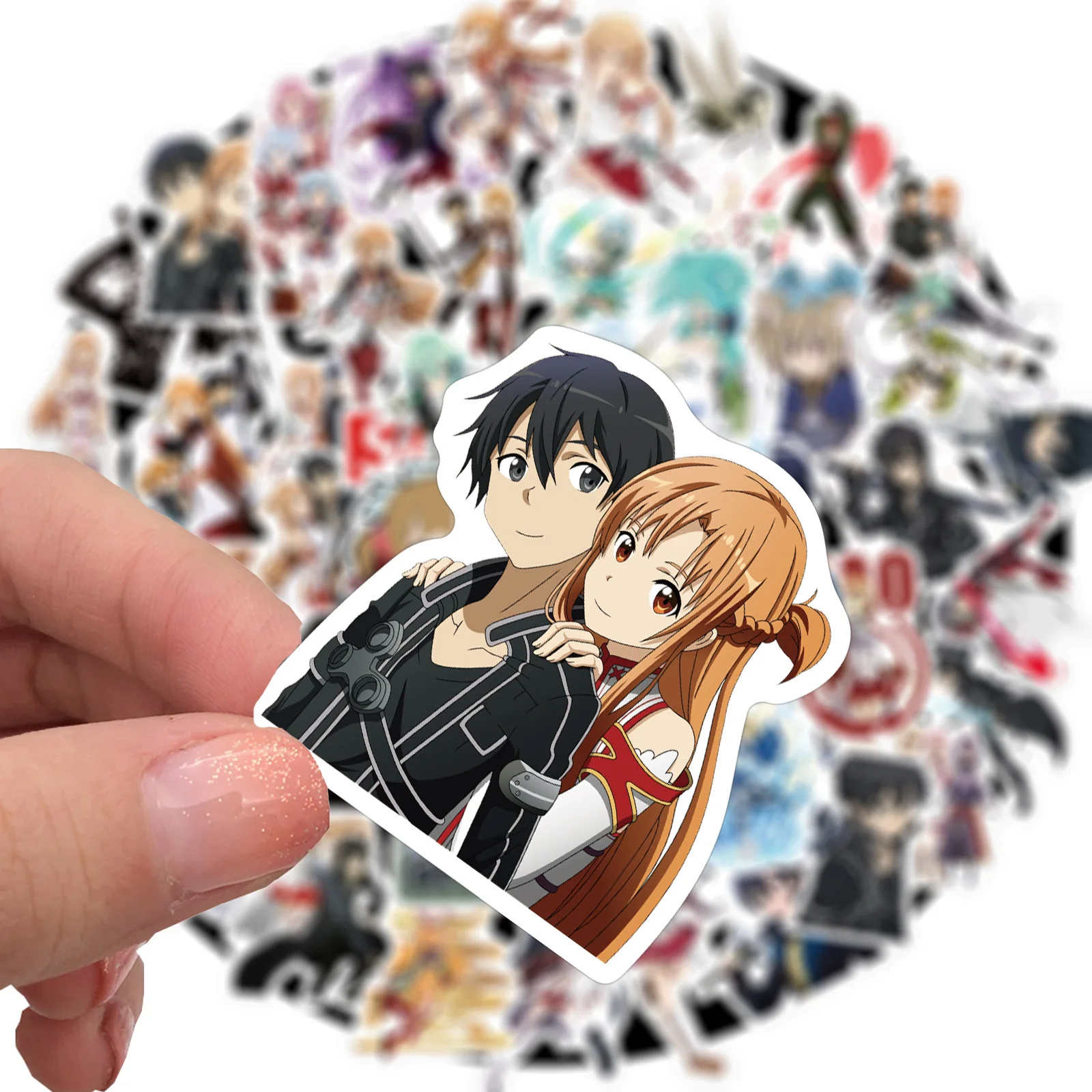 10/50Pcs Japan Anime Stickers Sword Art Online Laptop Suitcase Luggage Skateboard Guitar Cartoon SAO Stickers Kids Gift Decals