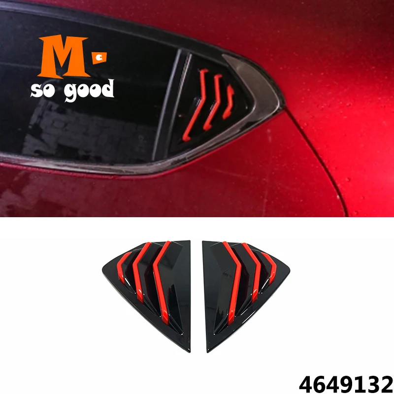 

2019 2020 Rear Window Triangle Shutters Vent Cover Trim Sticker Shell Car Accessories ABS Plastic Styling for Mazda 3 Hatchback