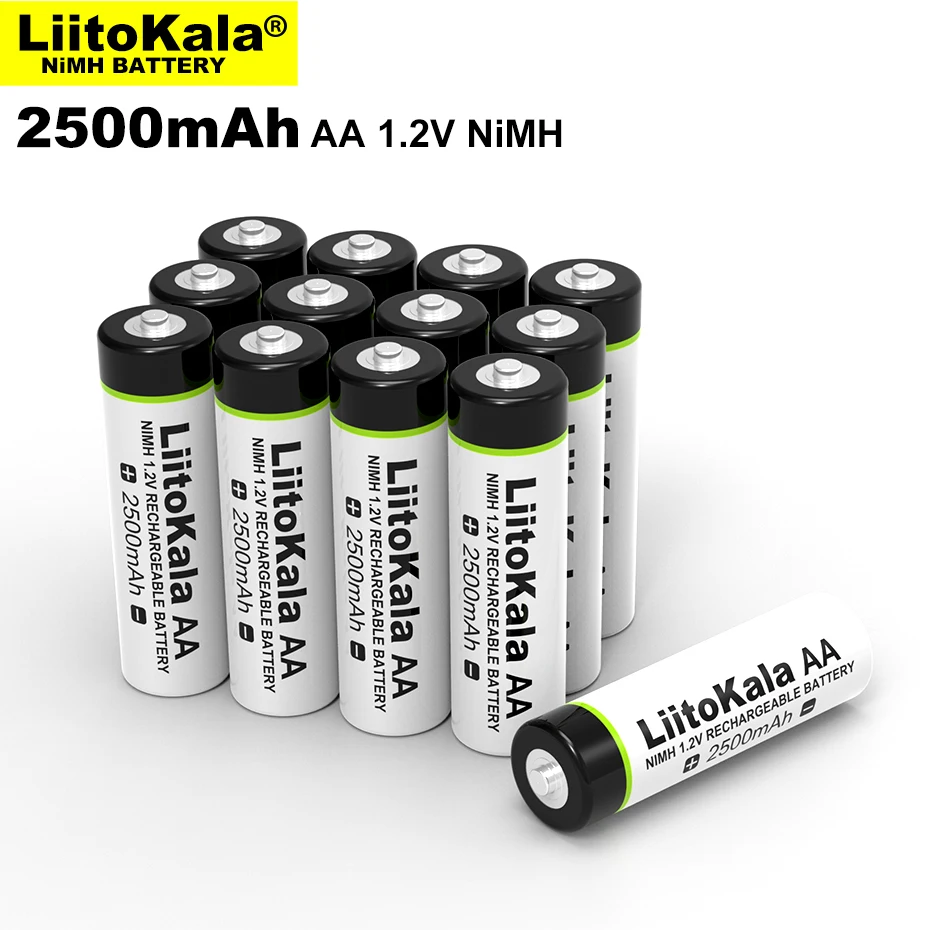 4-20PCS Liitokala 1.2V AA 2500mAh Ni-MH 2.5A Rechargeable Battery aa For Temperature Gun Remote Control Mouse Toy Batteries