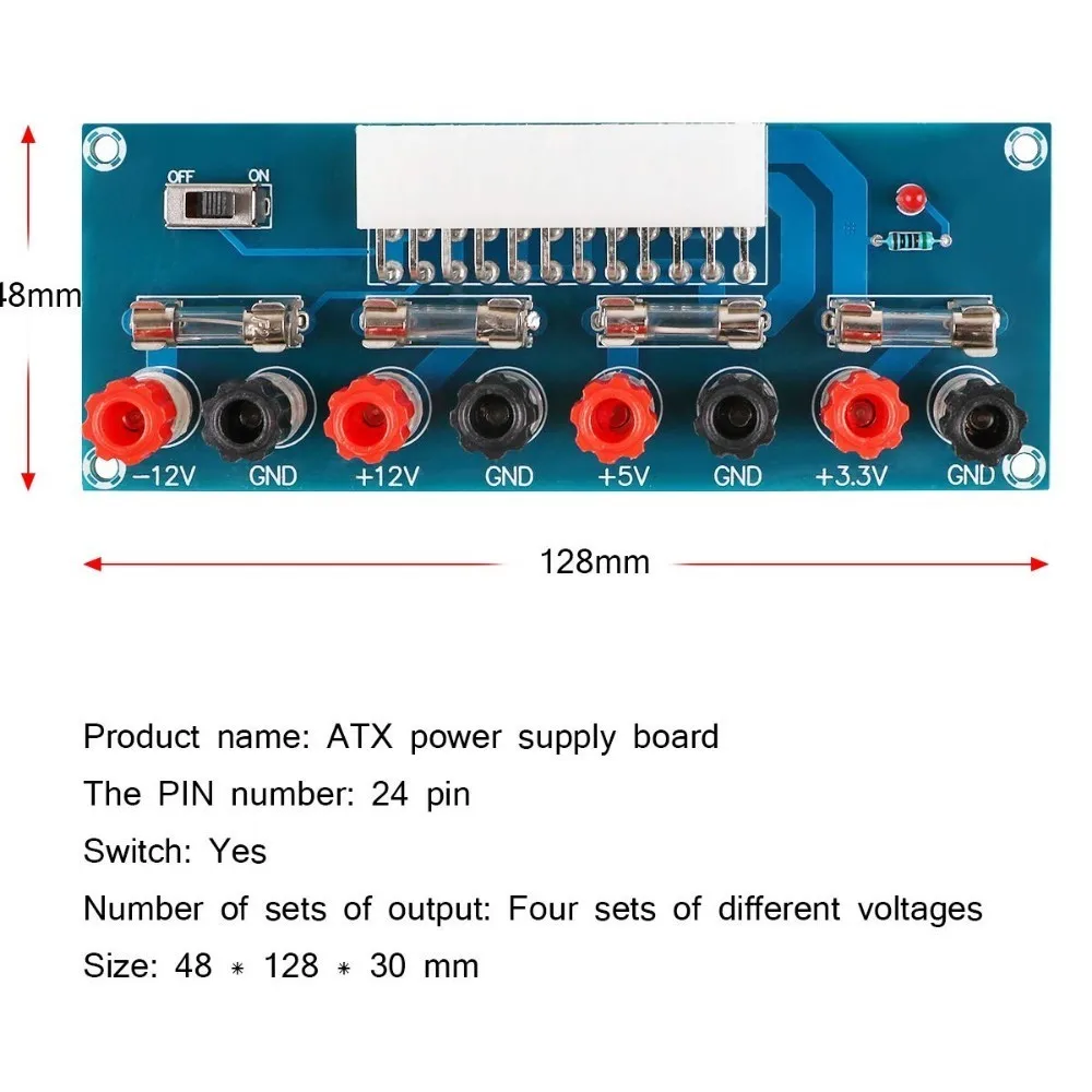 XH-M229 ATX Để Bàn Khung Xe Điện Miếng Dán Cường Lực Các Module Lấy Nguồn Điện Đầu Ra Dẫn-Đĩa