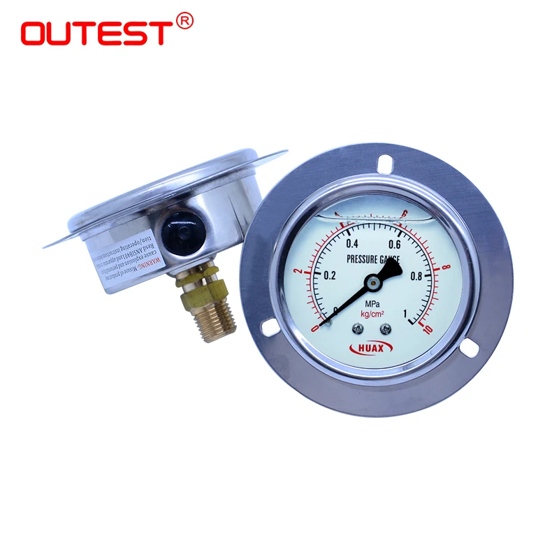 OUTEST Mini stainless steel  Air oil water Hydraulic Pressure gauge Thread G 1/4 manometer pressure gauge Double Scale