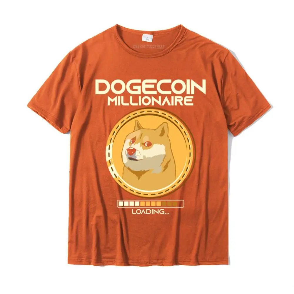 Dogecoin Millionaire Loading Funny Crypto Cryptocurrency Camisas Xmas Fitness Tight Tshirts Funky Cotton Men Tees Hip Hop