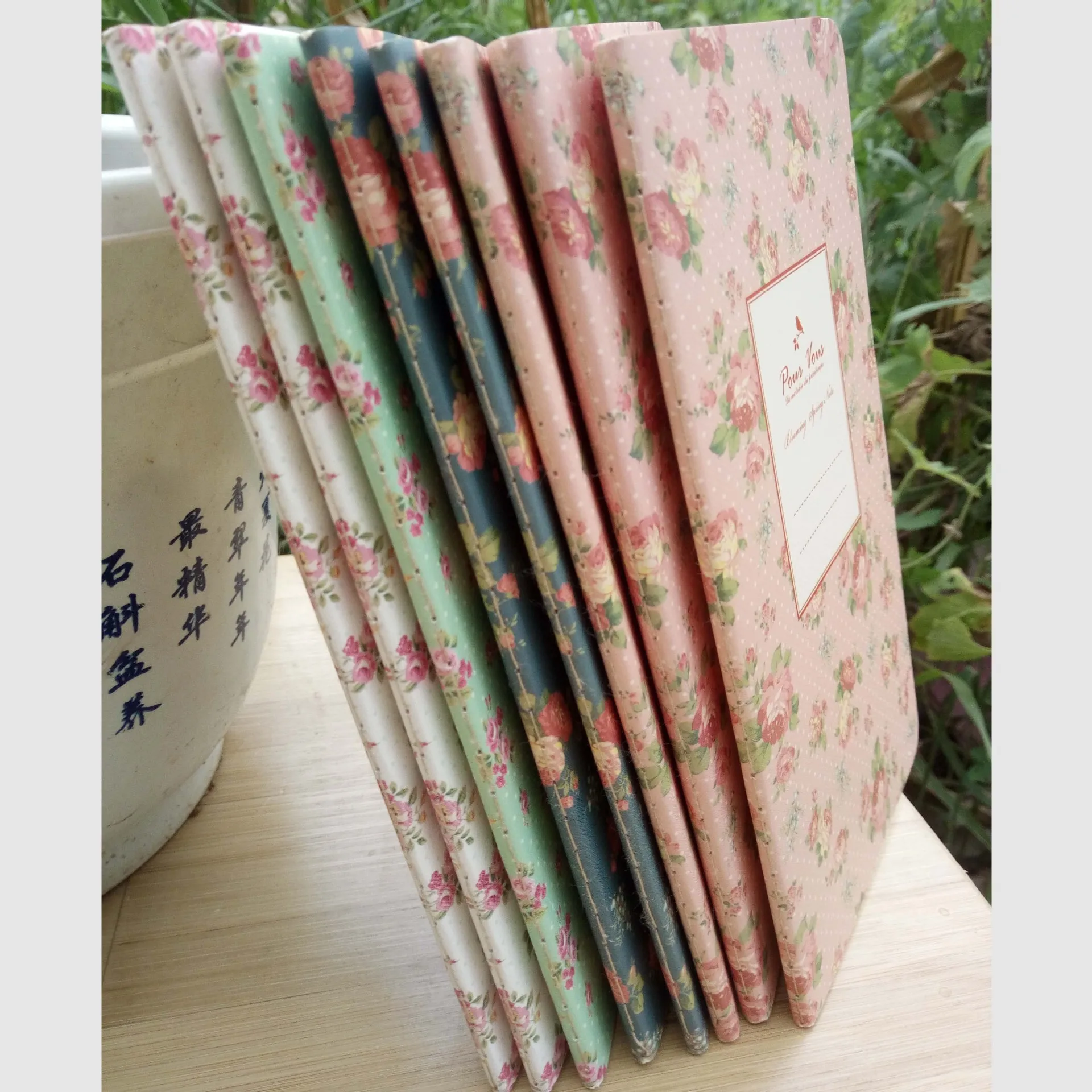 Small Flower Cover Notebook 9x13.7cm Portable 24 Sheets Blank Lined Paper Journal Diary Sketchbook for School Office Stationery