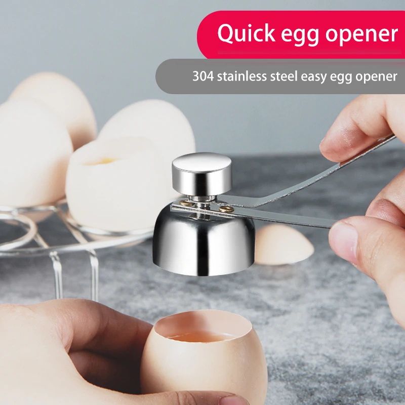 

304 Stainless Steel Practical Egg Shell Opener Kitchen Tools Set Metal Egg Scissors Topper Cutter Kitchen Supplies