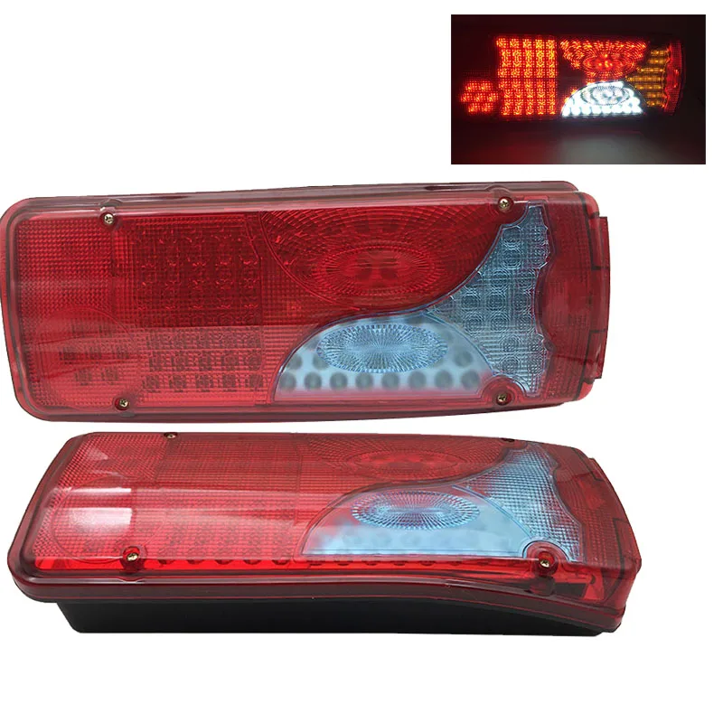 

2PCS 120 Led Rear Tail Lights Lamp 24V Car Brake Stop light 6 Function for Transporter Trailer Caravan Truck Lorry