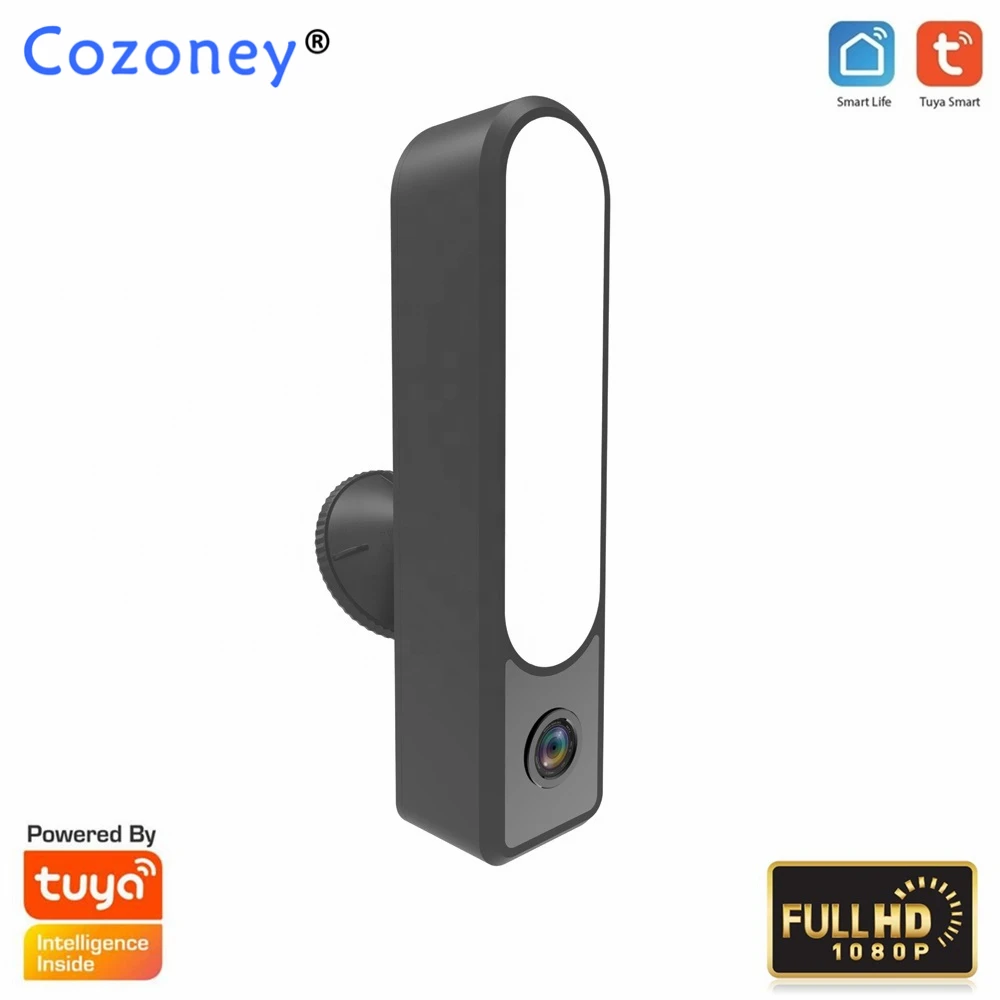 Floodlight Camera Tuya Smart 1080P HD WiFi Camera Outdoor with Waterproof LED Lamp Wall Camera IP Support Alexa Google Control