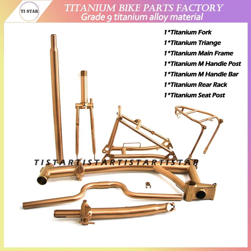 

Titanium Accessories for Brompton Folding Bike A Whole Set Suitable for Original Brompton Bicycle Frame Gr9 Titan