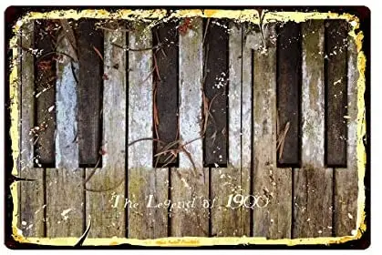 

MUATOO Metal Tin Sign Retro Wall Decor Old Piano Vintage Tin Signs for Home Bar Coffee