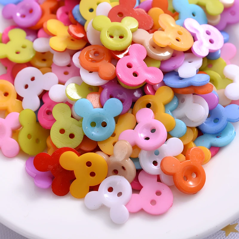 2 Holes Cartoon Bear Shape Resin Fancy Buttons For Baby Kids Clothes Sewing Buttons Scrapbooking Garment DIY Apparel Accessories