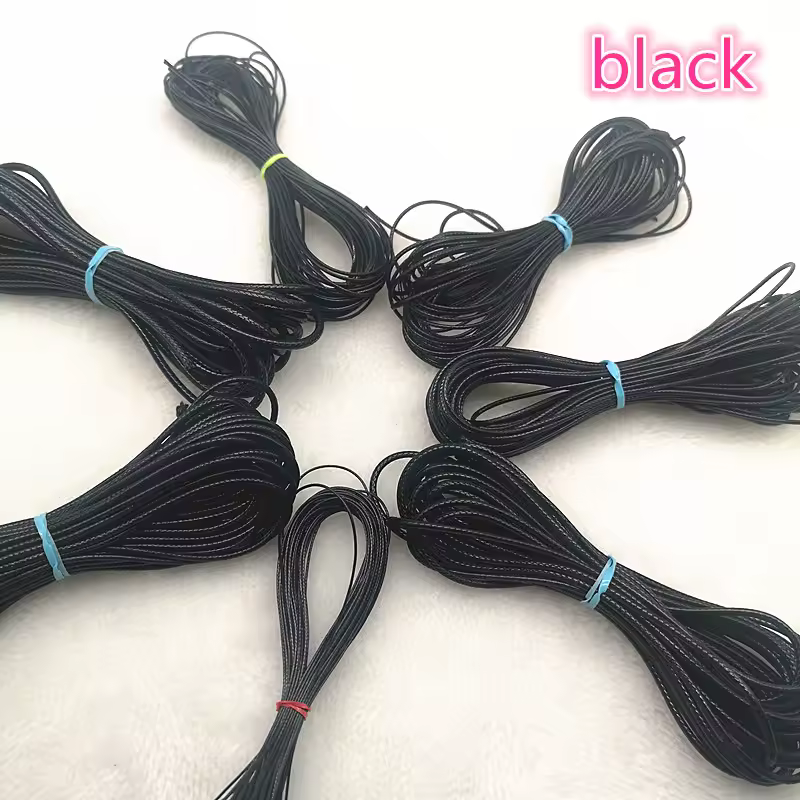 NEW 0.5-2.5mm Black Waxed Thread Cord String Strap Necklace Rope Beads for Jewelry Making Diy Shamballa Bracelet