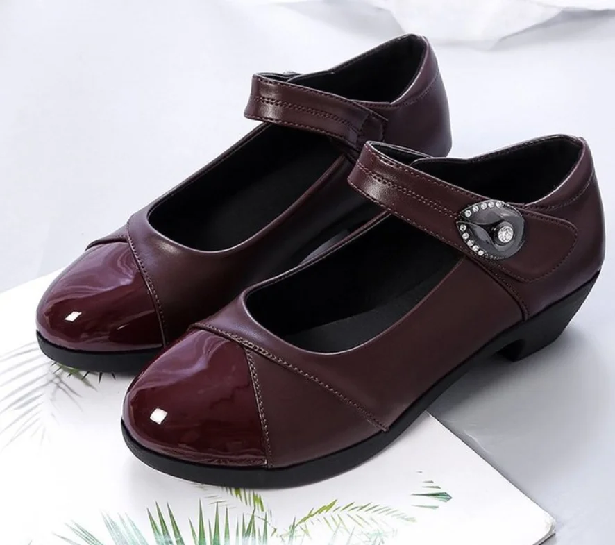 New Women's Shoes Leather Women's Soft Cowhide Moccasin Oxford Shoes Oxford Shoes Hook Loop Casual Leather Flat Shoes