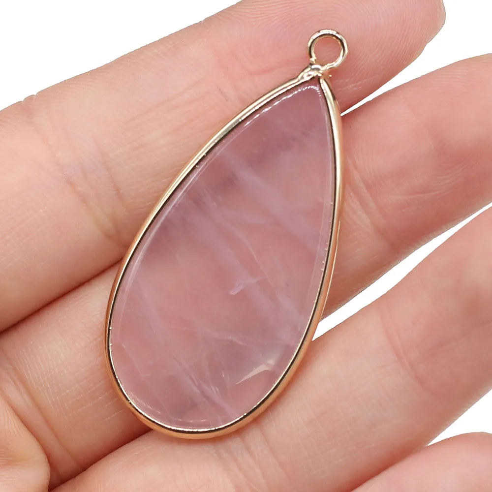Natural Stone Water Drop Shape Amazonite Amethysts Pendant Stone Pendant DIY for Necklace or Jewelry Making Size 20x45mm