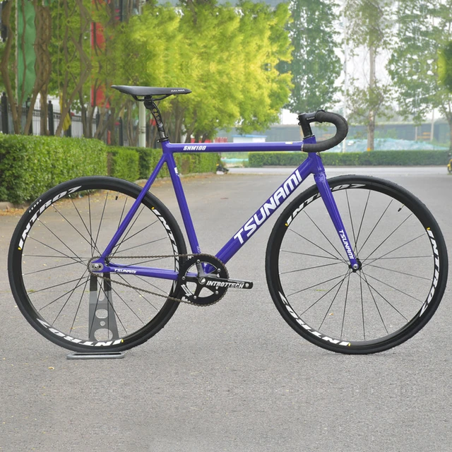 2021 New Tsunami Snm100 Fixed Gear Bike Aluminum Frame Single Speed Fixie  Bike Track Bicycle With Bearing Hubs V Brakes - Bicycle - AliExpress