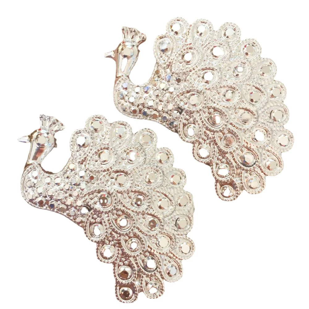 12 sztuk Bling żywica srebrna korona paw Flatback kamień DIY ślub księga gości HomeFigurines ozdoba rzemiosło OF657