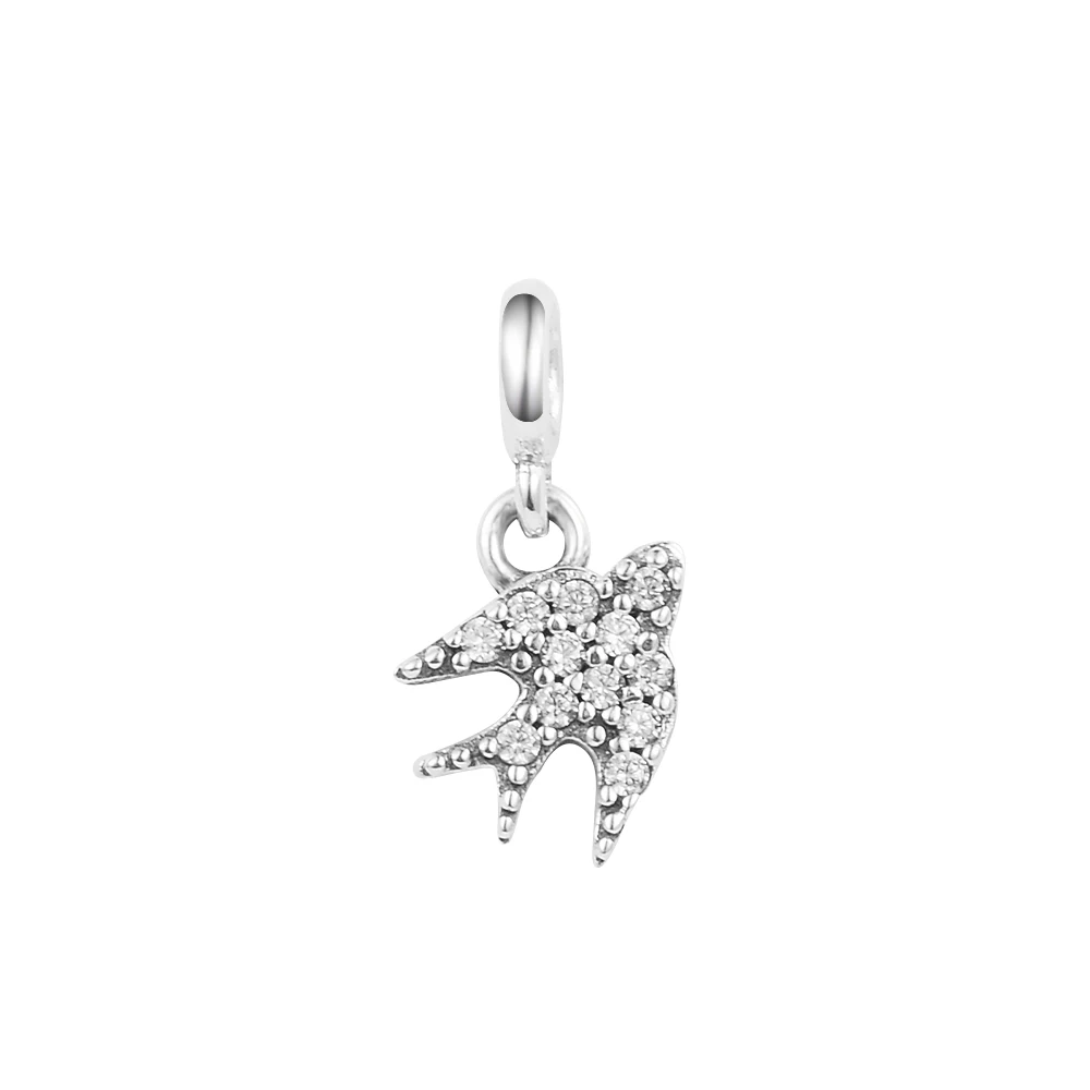 

2021 My Swallow Dangle Charm 100% 925 Sterling Silver Jewelry For Women Beads For Jewelry Fits Me Small Necklace Bracelets