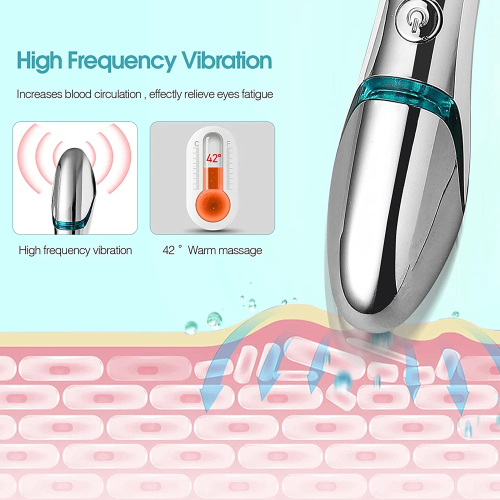 Electric Vibration Eye Lips Face Massager Anti Wrinkle Aging Dark Circle Remover Heated Eye Face Massager Beauty Care Machine