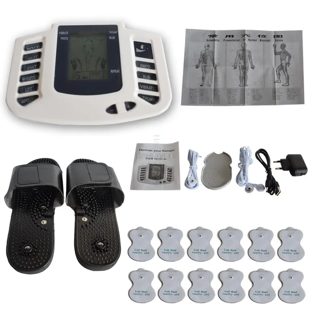 

Electrical Muscle Stimulator Full Body Relax Pulse Tens Therapy Massage Machine + 12 Electrode Pads Acupuncture Massager